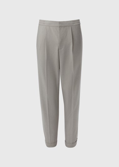 Taylor & Wright Grey Twill Pleated Trousers