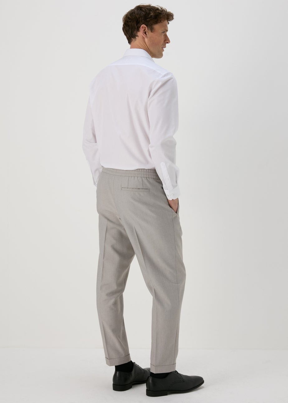 Taylor & Wright Grey Twill Pleated Trousers