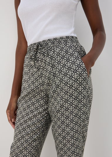 Black Viscose Tapered Trousers