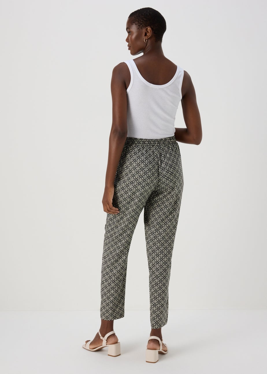 Black Viscose Tapered Trousers