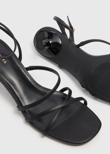 Black Strappy Kitten Heels