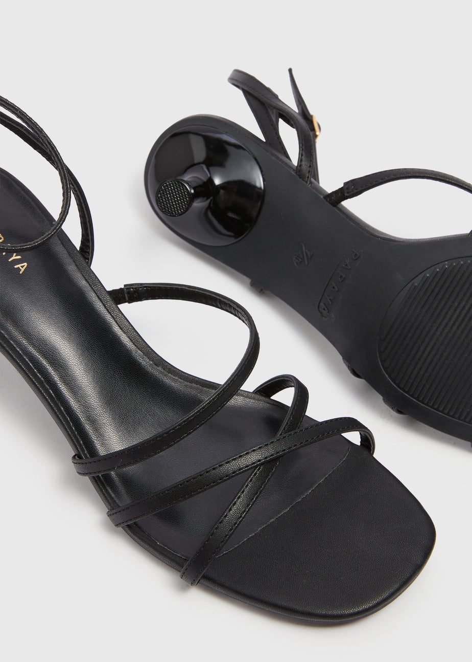 Black Strappy Kitten Heels