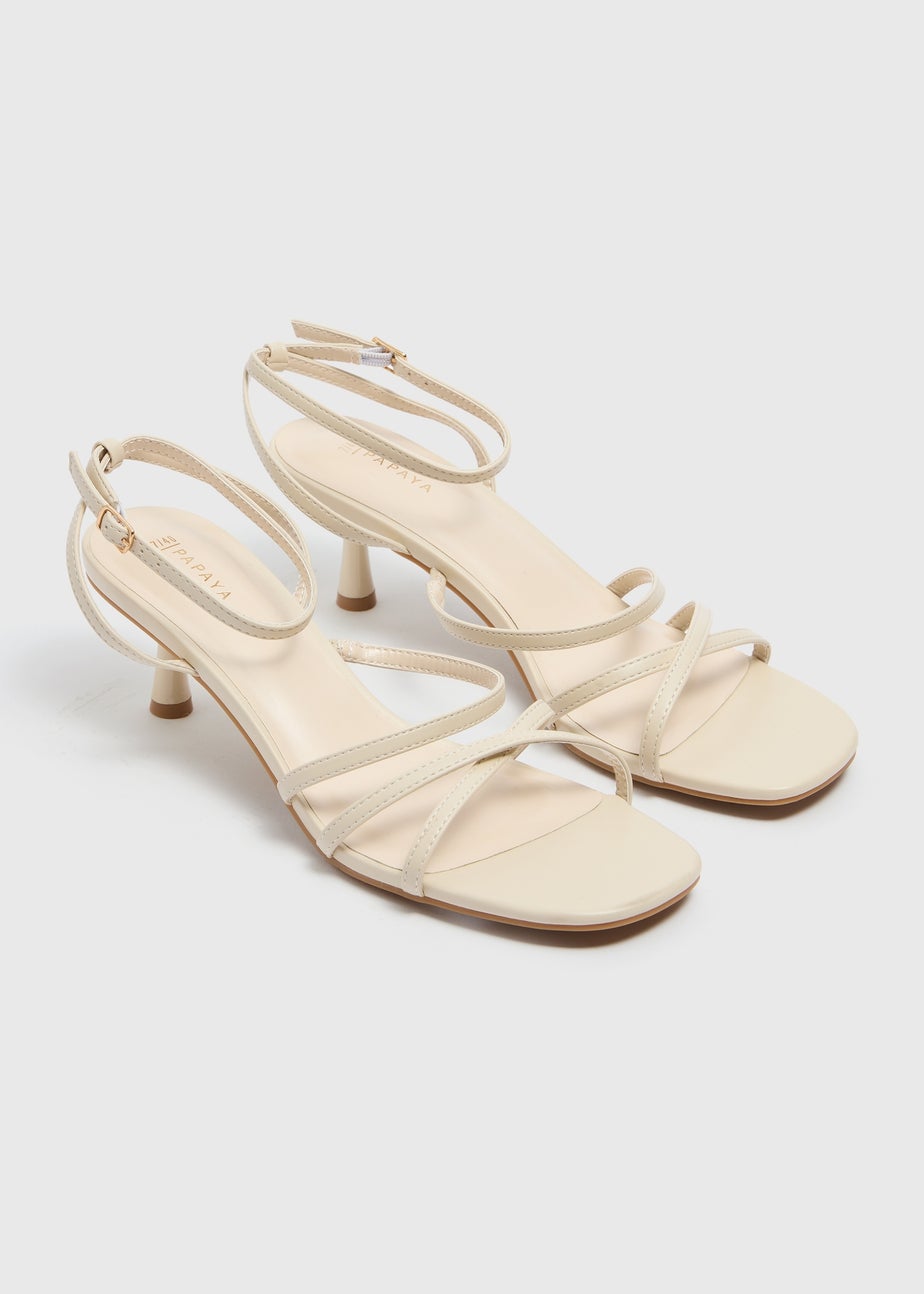 Stone Strappy Kitten Heels