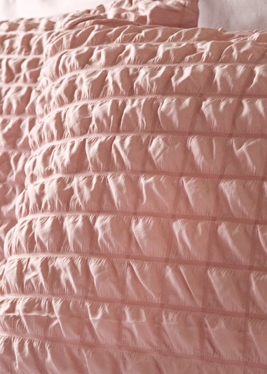 Pink Seersucker Duvet Set