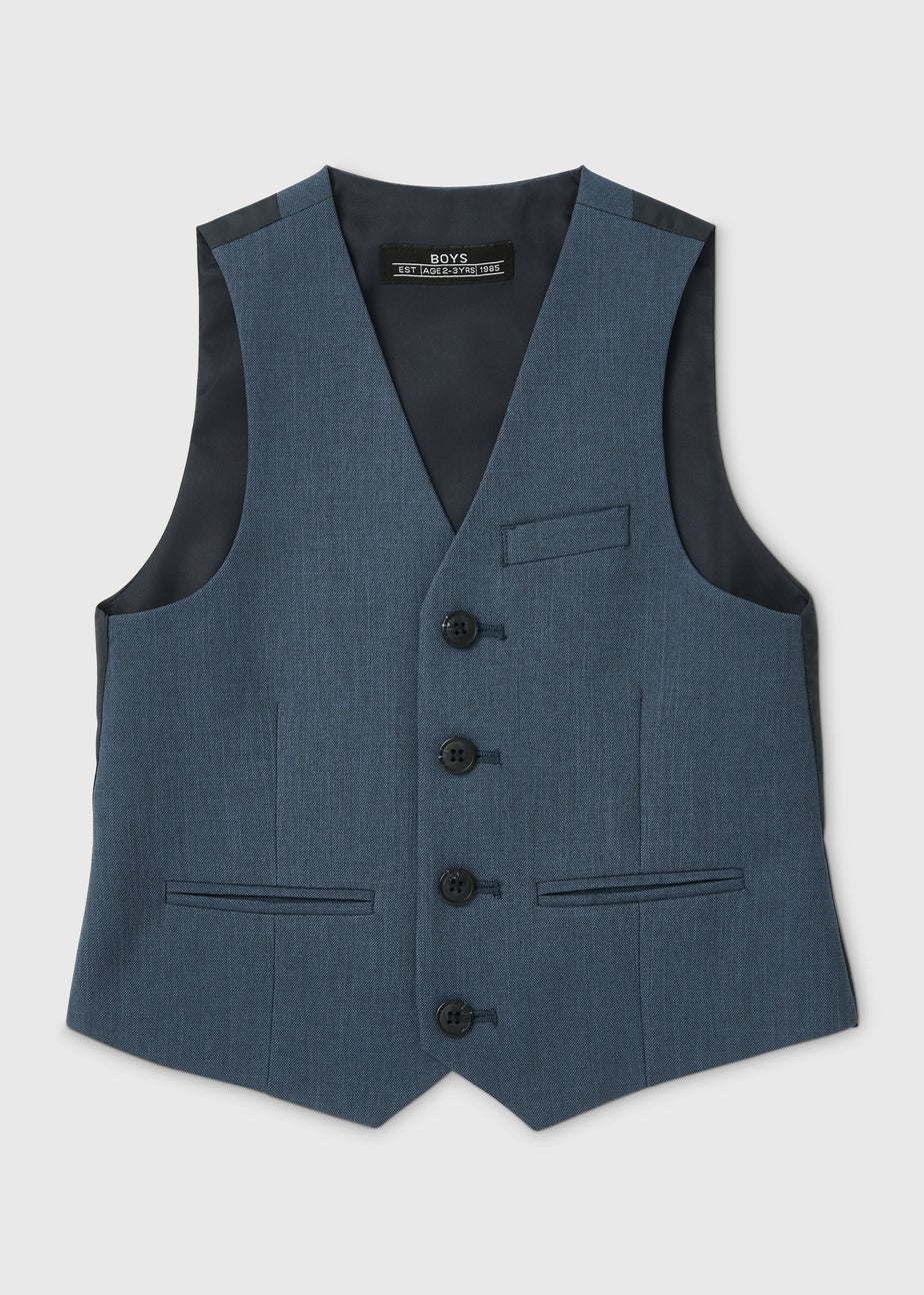 Boys Panama Blue Formal Waistcoat (2-13yrs)