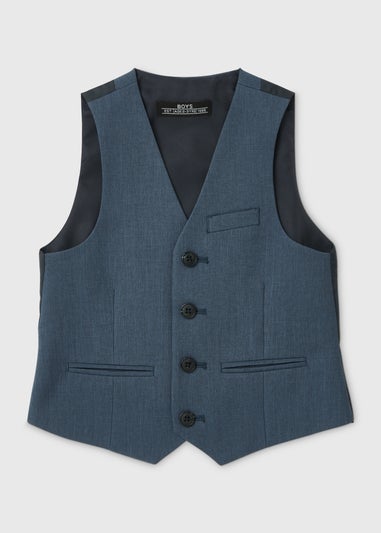 Boys Panama Blue Formal Waistcoat (2-13yrs)