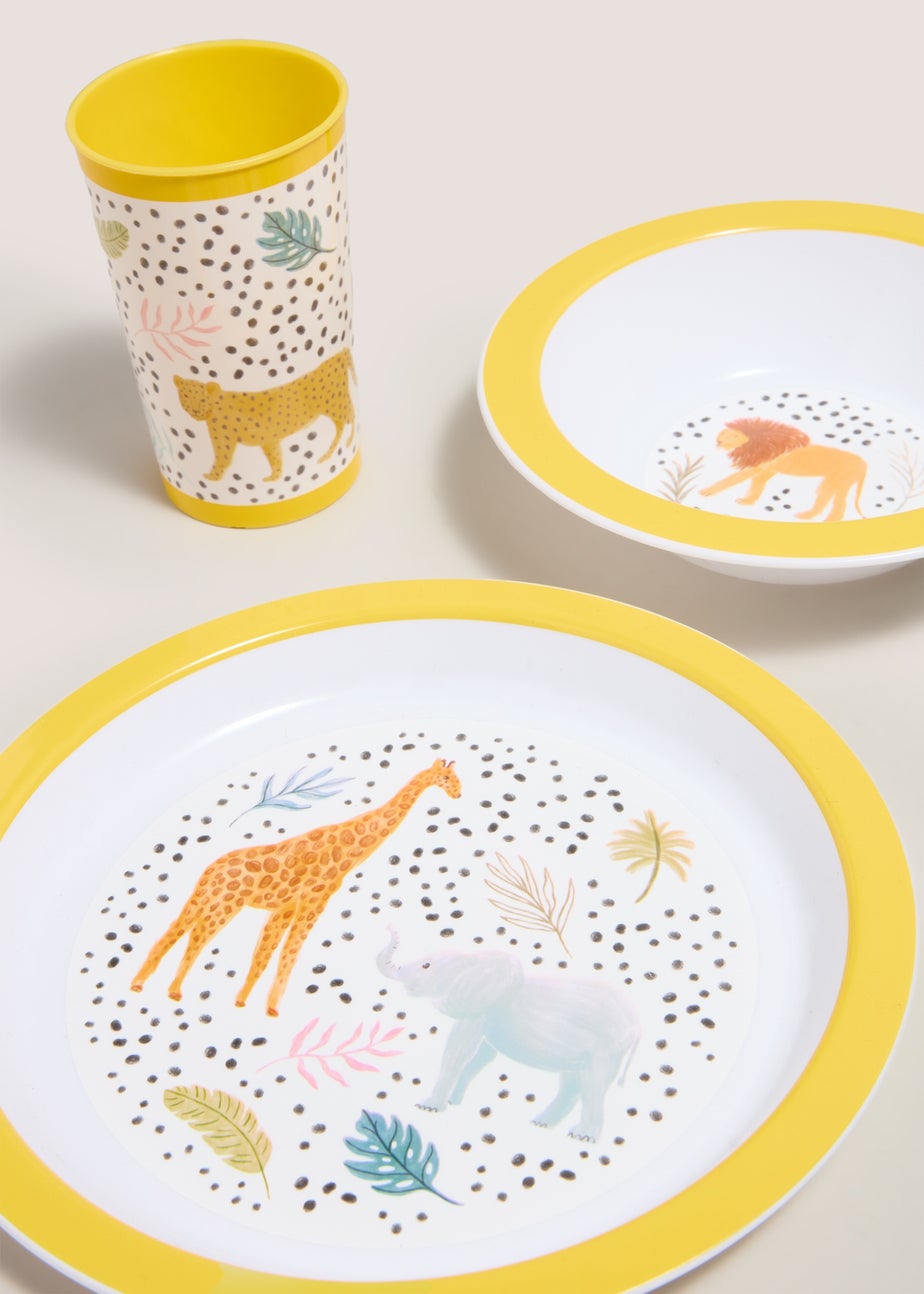 Kids 3 Piece Safari Dinner Set