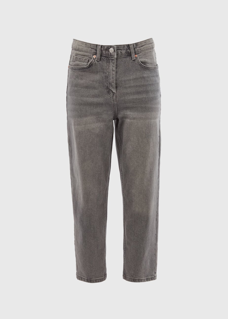 Grey Washed Mom Jeans