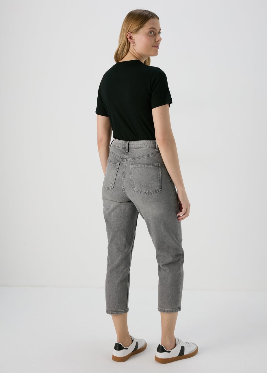Grey Washed Mom Jeans