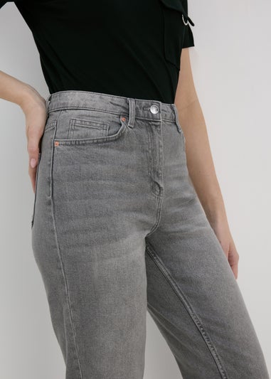 Grey Washed Mom Jeans