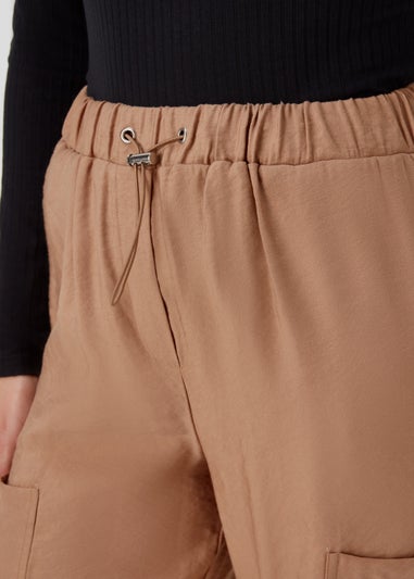Beige Parachute Trousers