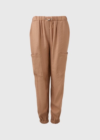 Beige Parachute Trousers