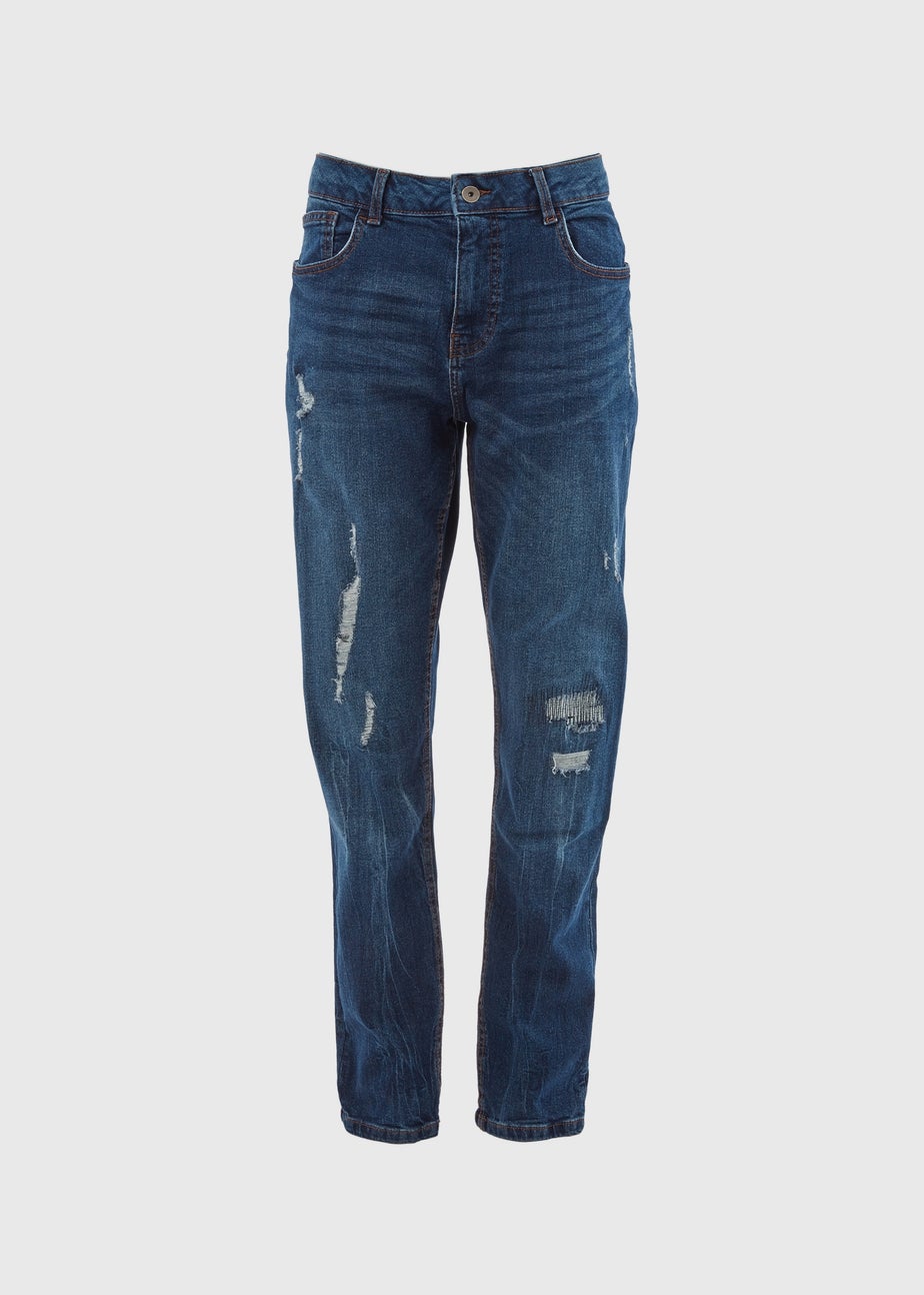 Dark Wash Rip & Repair Jeans