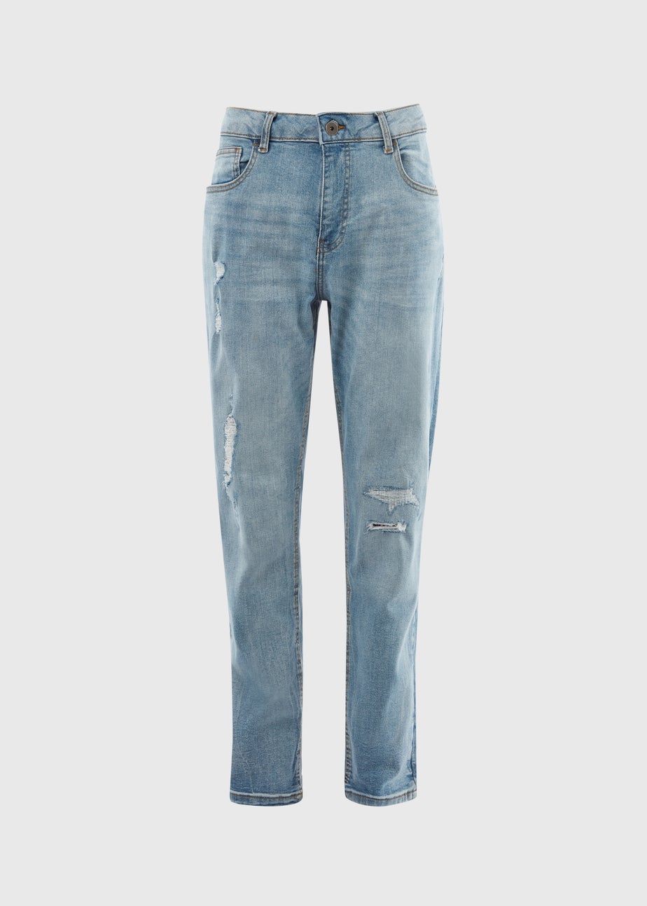 Blue Light Washed Rip & Repair Jeans