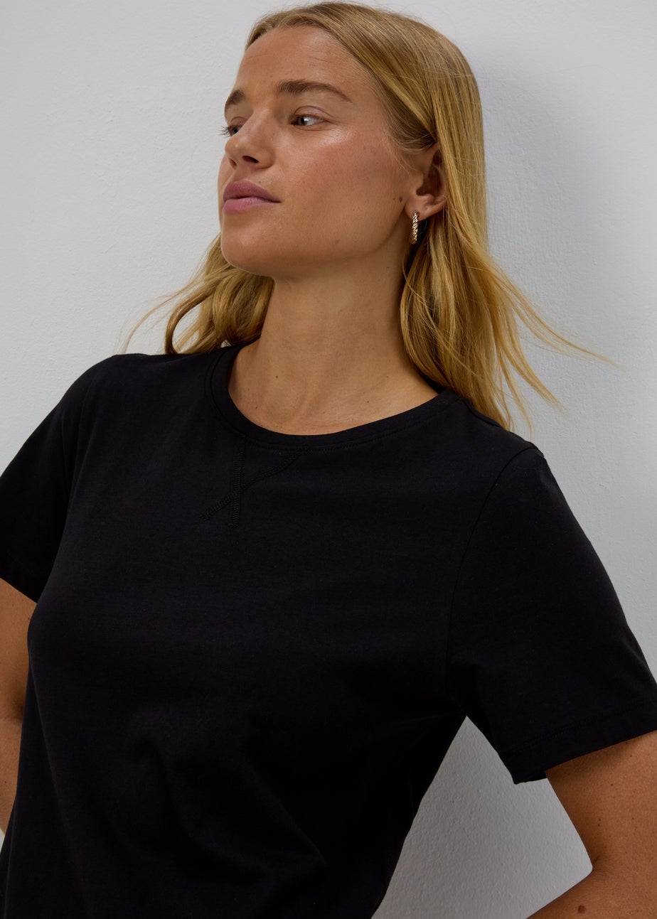 Black Jersey T-Shirt Midi Dress