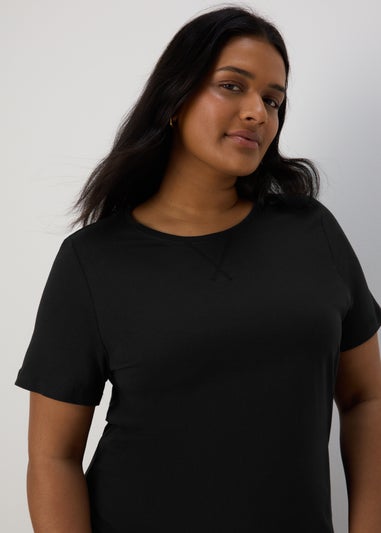 Black Jersey T-Shirt Midi Dress