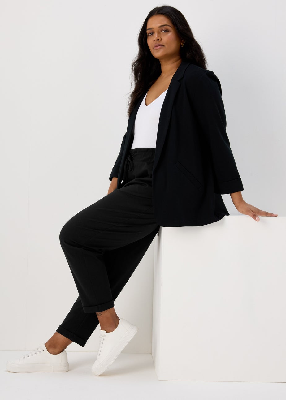 Et Vous Black Solid Ponte Joggers