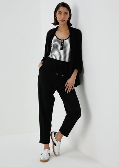 Et Vous Black Solid Ponte Joggers