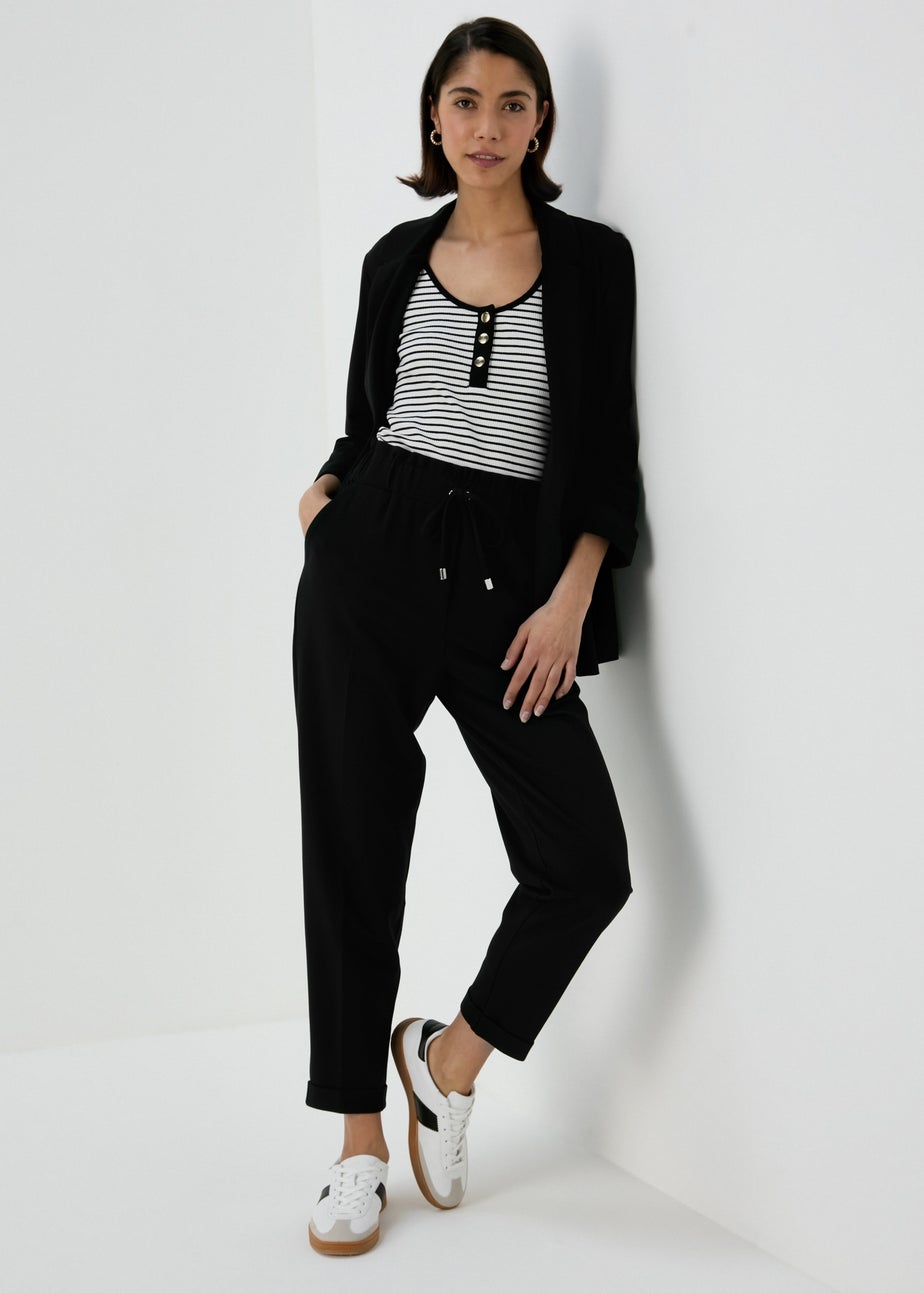 Et Vous Black Solid Ponte Joggers