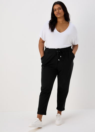 Et Vous Black Solid Ponte Joggers