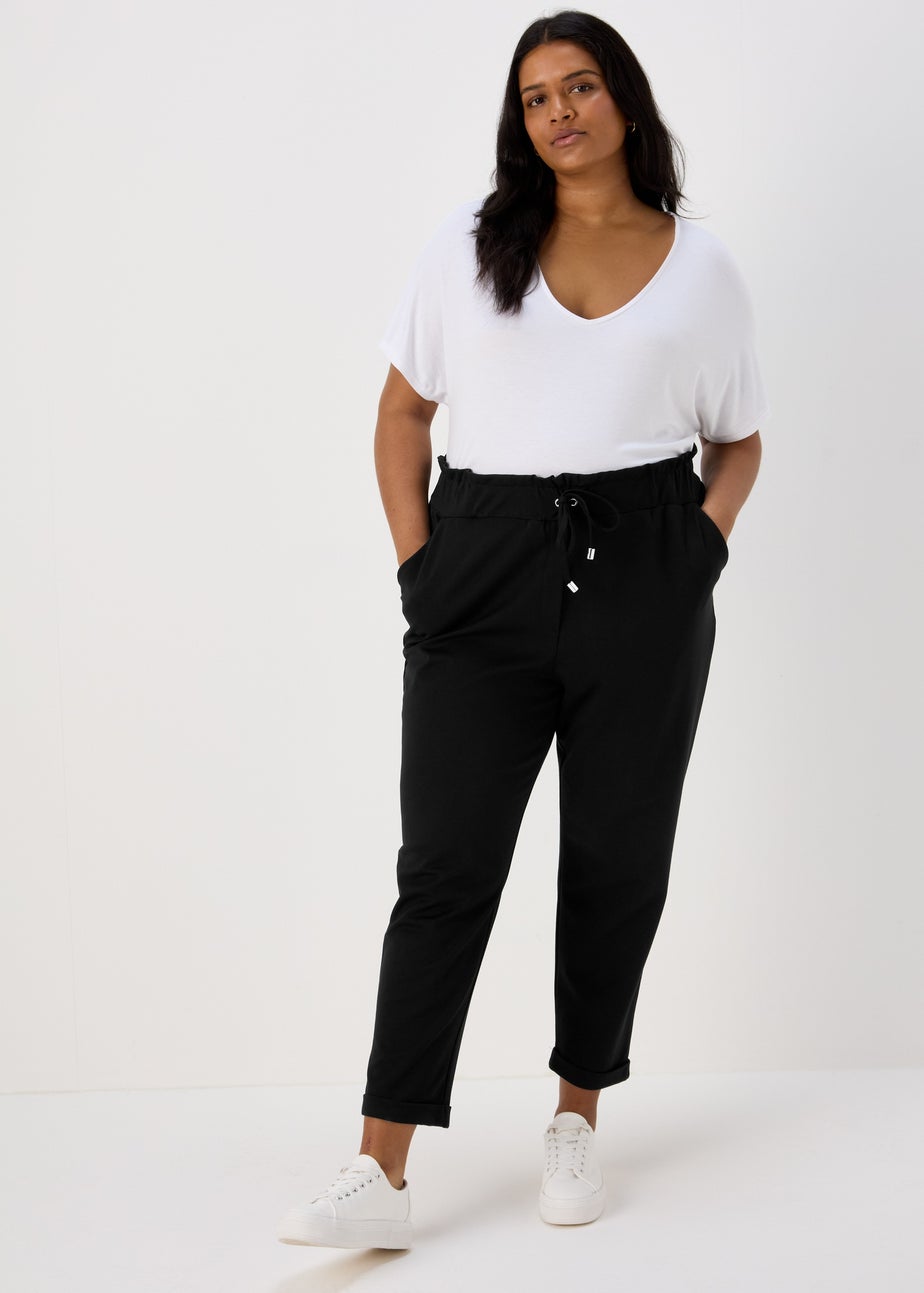 Et Vous Black Solid Ponte Joggers