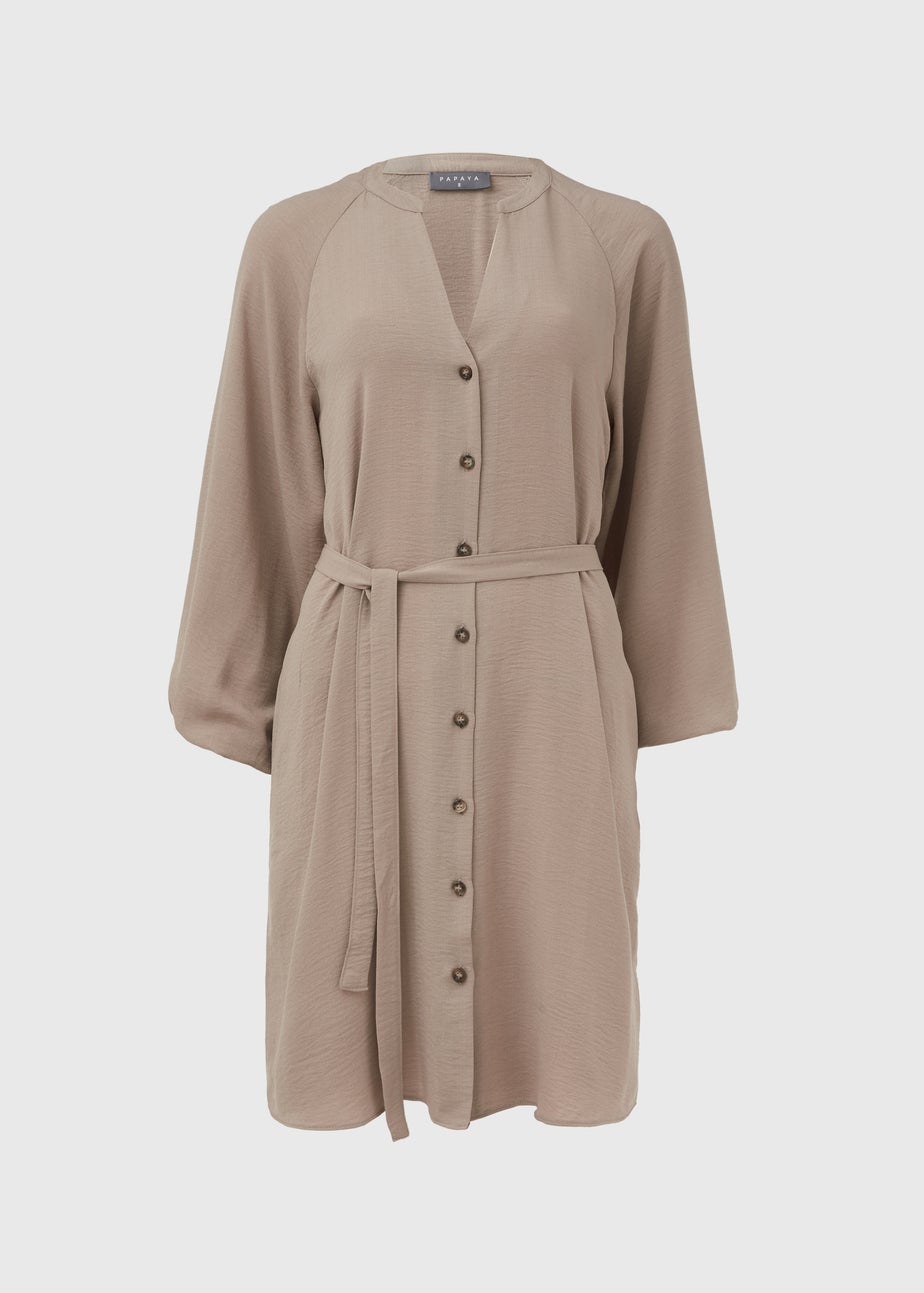 Taupe Belted Dress