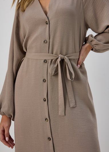 Taupe Belted Dress