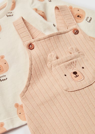 Baby Beige Bear Dungaree (Newborn- 23mths)