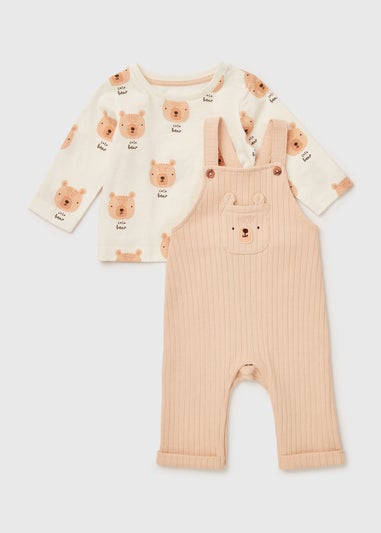 Baby Beige Bear Dungaree (Newborn- 23mths)