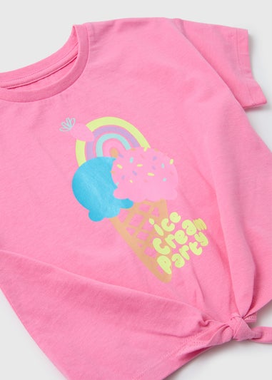 Girls Pink Ice Cream T-Shirt (1-7yrs)