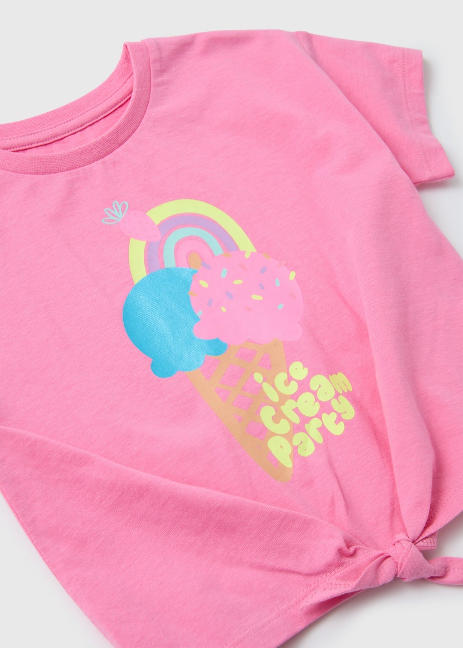 Girls Pink Ice Cream T-Shirt (1-7yrs)
