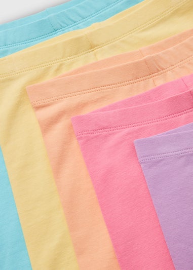 Girls 5 Pack Multicolour Cycling Shorts (1-7yrs)