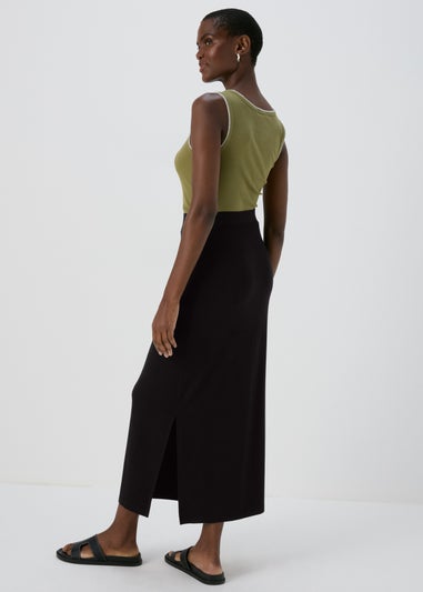 Black Jersey Maxi Skirt