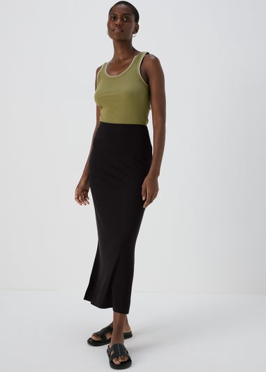 Black Jersey Maxi Skirt