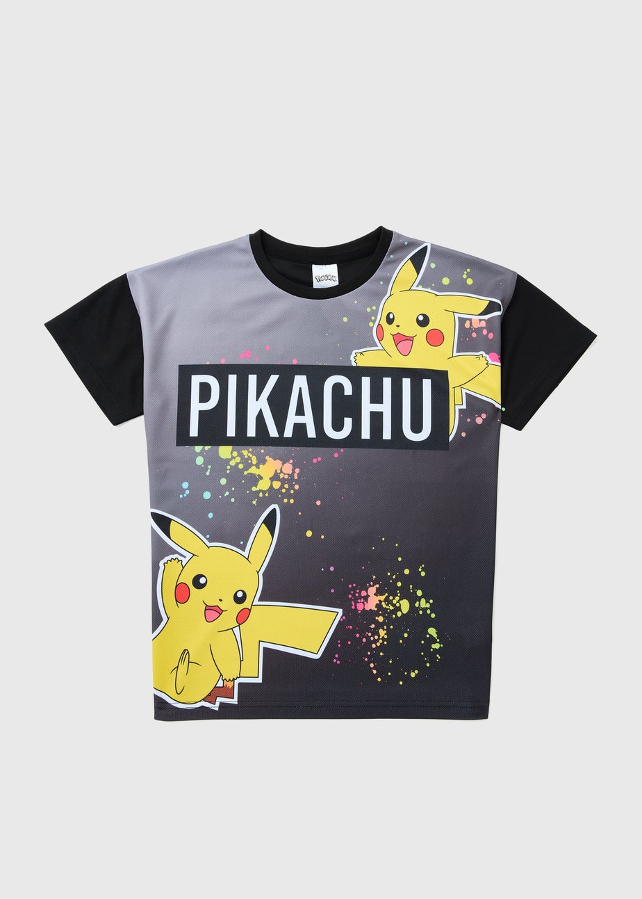 Boys Pokemon Black Sports T-Shirt (5-12yrs)