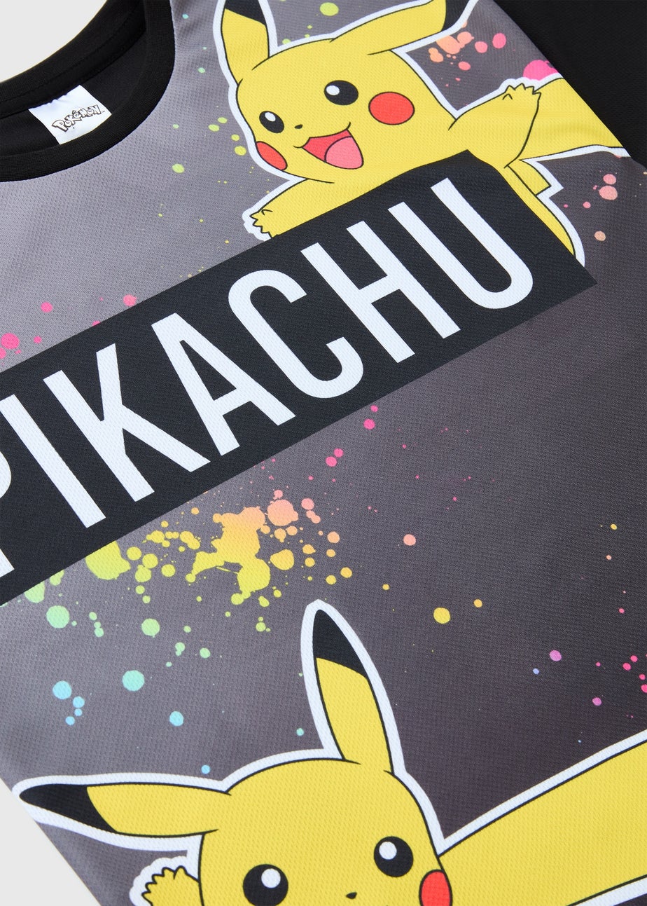 Boys Pokemon Black Sports T-Shirt (5-12yrs)