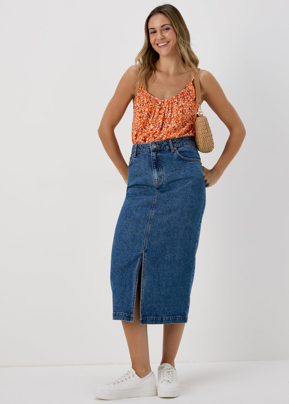 Orange Ditsy Print Cami Top