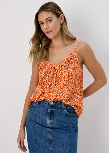 Orange Ditsy Print Cami Top