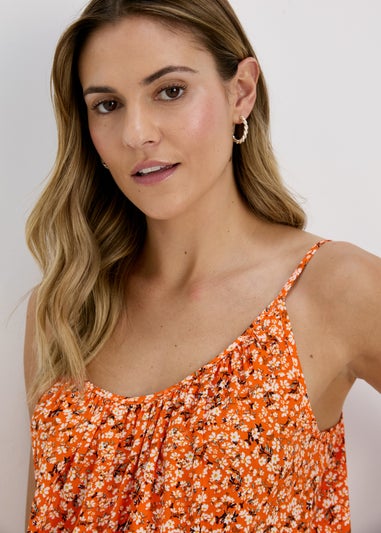 Orange Ditsy Print Cami Top