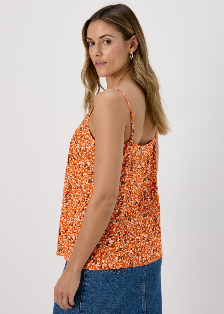 Orange Ditsy Print Cami Top
