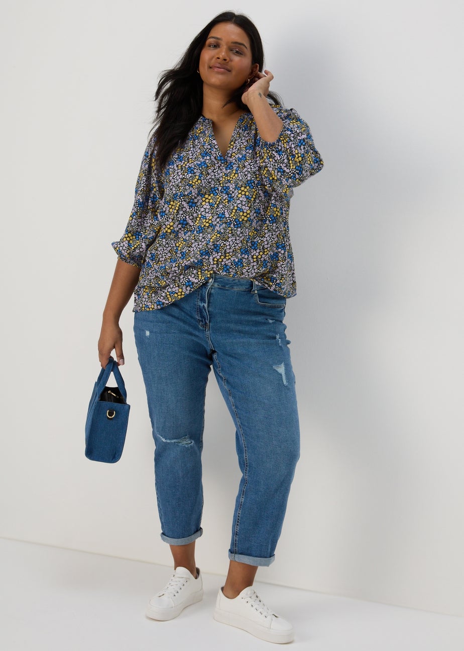 Multicoloured Viscose Popover Blouse