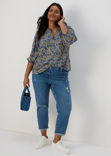 Multicoloured Viscose Popover Blouse