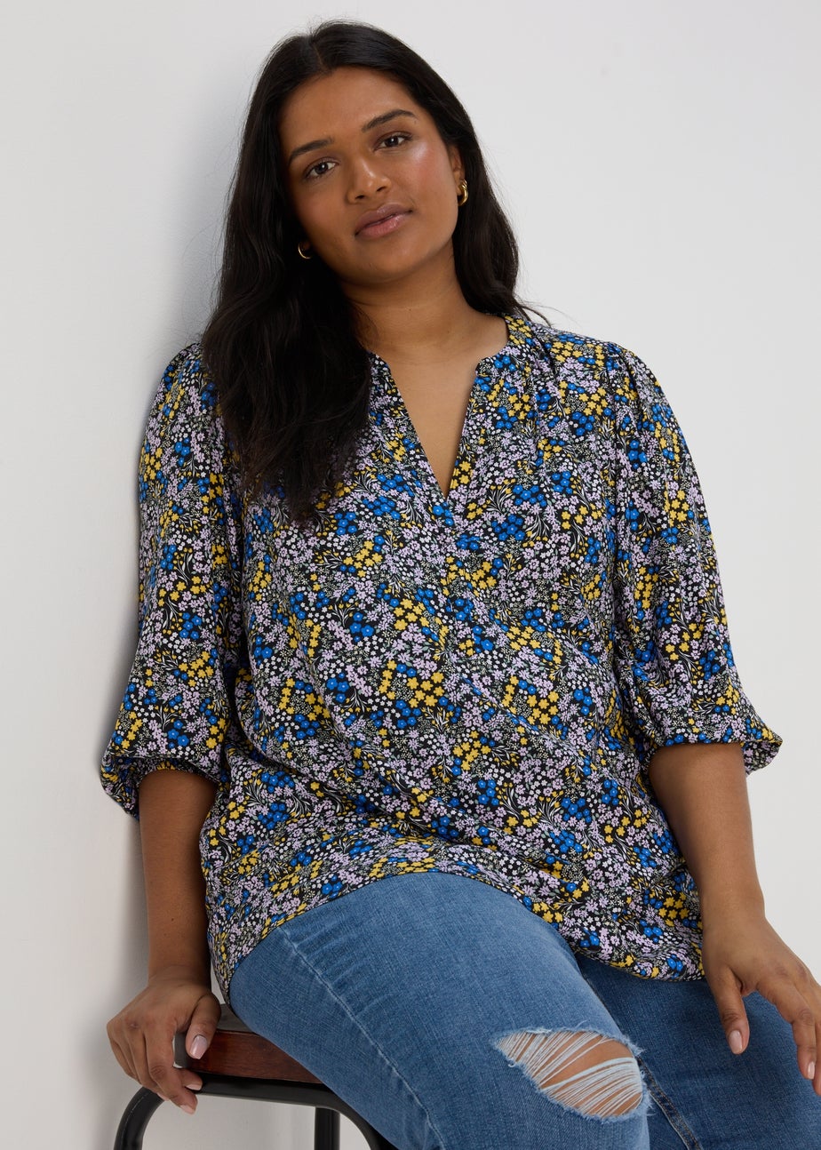 Multicoloured Viscose Popover Blouse