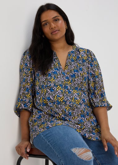 Multicoloured Viscose Popover Blouse