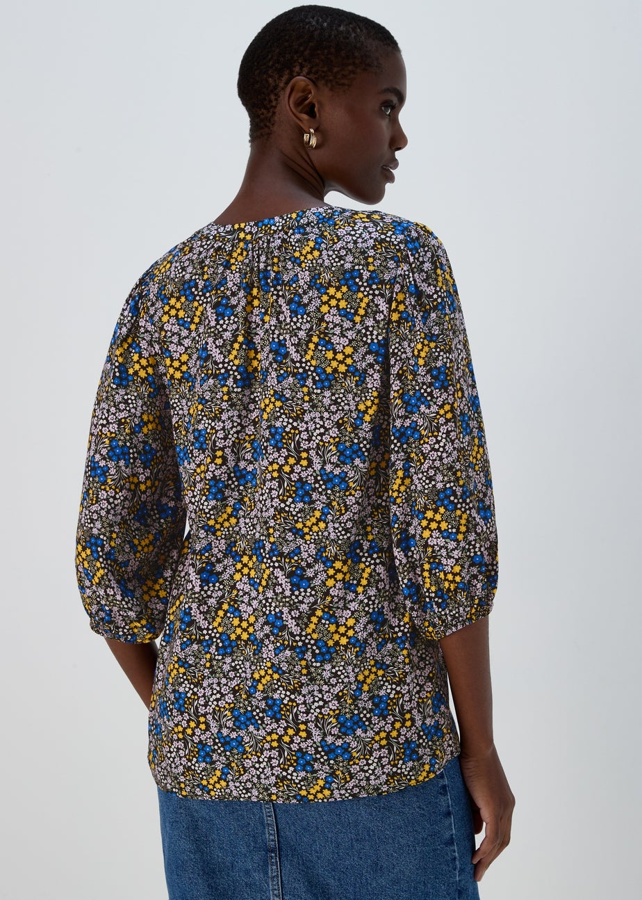 Multicoloured Viscose Popover Blouse