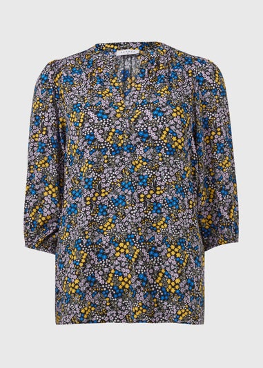 Multicoloured Viscose Popover Blouse