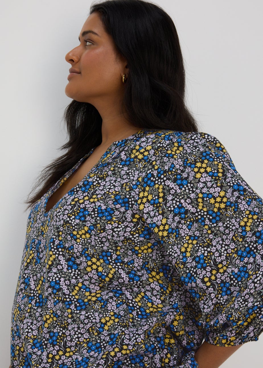 Multicoloured Viscose Popover Blouse