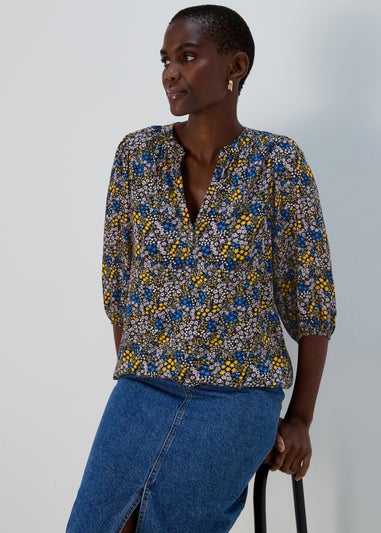 Multicoloured Viscose Popover Blouse