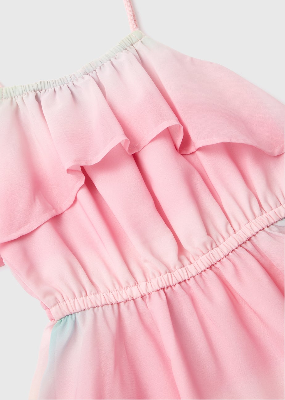 Girls Ombre Stripe Chiffon Occasion Dress (7-13yrs)