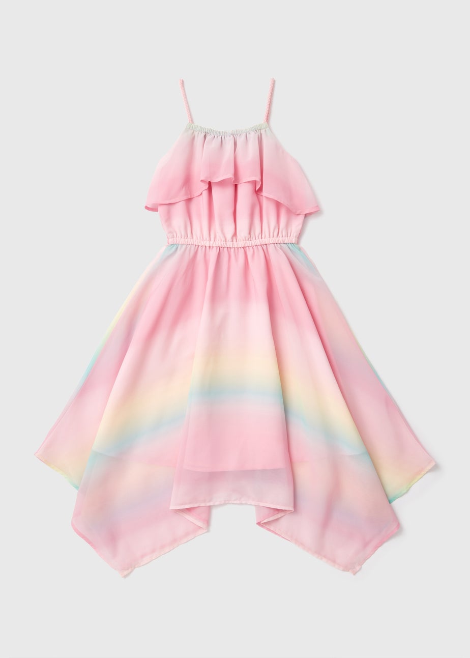 Girls Ombre Stripe Chiffon Occasion Dress (7-13yrs)